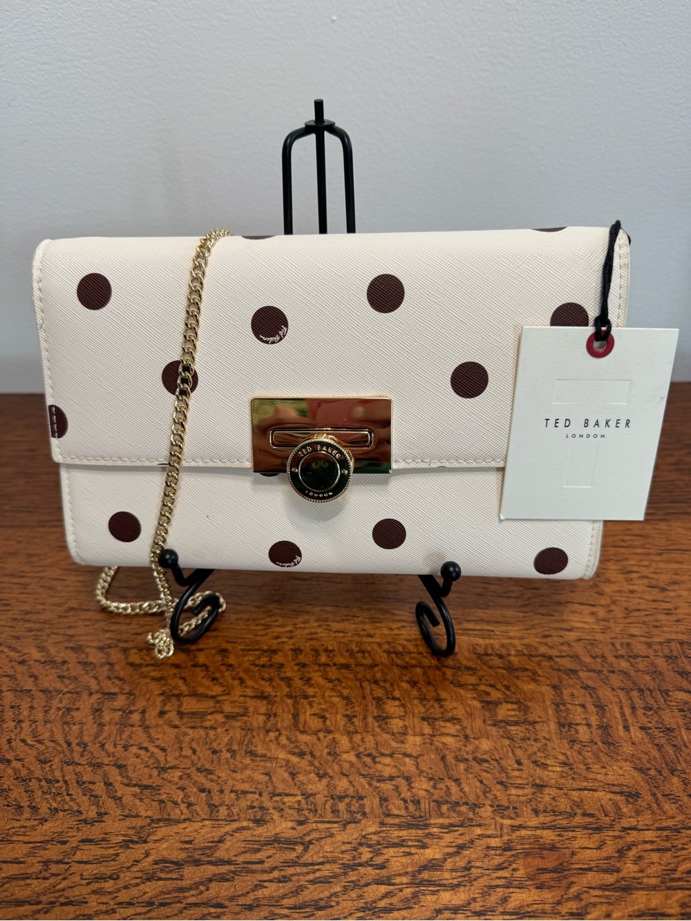 NWT Ted Baker Parisa Polka Dot Crossbody/Clutch